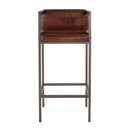 Dennis 31 in. Seat Height Leather and Iron Accent Stool with Low Back by Butler Specialty Company