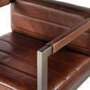 Dennis 31 in. Seat Height Leather and Iron Accent Stool with Low Back by Butler Specialty Company