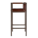 Dennis 31 in. Seat Height Leather and Iron Accent Stool with Low Back by Butler Specialty Company