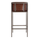 Dennis 31 in. Seat Height Leather and Iron Accent Stool with Low Back by Butler Specialty Company