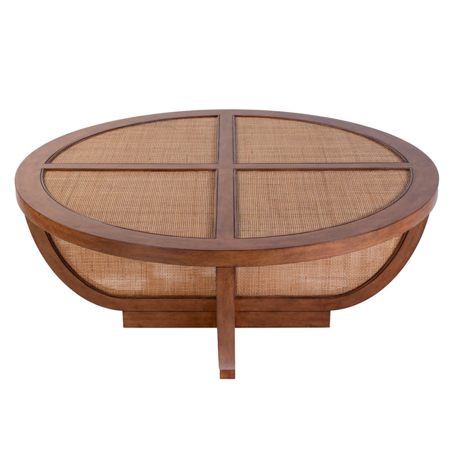 Bali Breeze 42 in. Round Wood and Mesh Woven Coffee Table by Butler Specialty Company