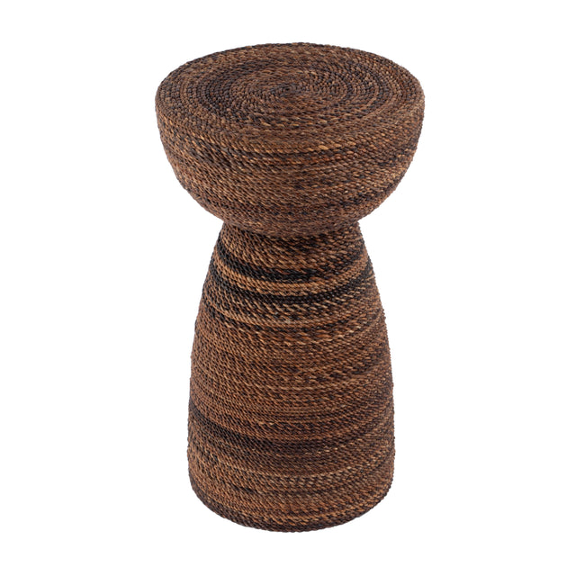 Bagshawe 13 in. W Round Wood and Abaca Rope Inlay Drum Side Table by Butler Specialty Company