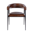 Dallas 19.5 in. Seat Height Leather and Iron Cushioned Dining Chair with Arms by Butler Specialty Company