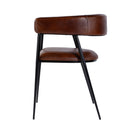 Dallas 19.5 in. Seat Height Leather and Iron Cushioned Dining Chair with Arms by Butler Specialty Company