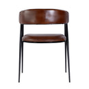 Dallas 19.5 in. Seat Height Leather and Iron Cushioned Dining Chair with Arms by Butler Specialty Company
