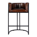 Rockford 29 in. Seat Height Leather and Iron Barrel Bar Stool with Footrest by Butler Specialty Company