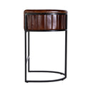 Rockford 29 in. Seat Height Leather and Iron Barrel Bar Stool with Footrest by Butler Specialty Company