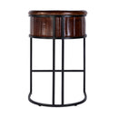 Rockford 29 in. Seat Height Leather and Iron Barrel Bar Stool with Footrest by Butler Specialty Company