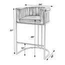 Rockford 29 in. Seat Height Leather and Iron Barrel Bar Stool with Footrest by Butler Specialty Company