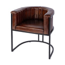 Rockford 19 in. Seat Height Leather and Iron Barrel Accent Chair by Butler Specialty Company
