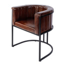 Rockford 19 in. Seat Height Leather and Iron Barrel Accent Chair by Butler Specialty Company