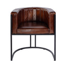Rockford 19 in. Seat Height Leather and Iron Barrel Accent Chair by Butler Specialty Company