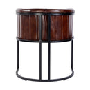 Rockford 19 in. Seat Height Leather and Iron Barrel Accent Chair by Butler Specialty Company