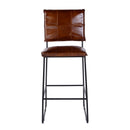 Niles 30 in. Seat Height Leather and Iron Bar Stool with Footrest by Butler Specialty Company