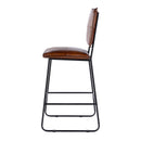 Niles 30 in. Seat Height Leather and Iron Bar Stool with Footrest by Butler Specialty Company