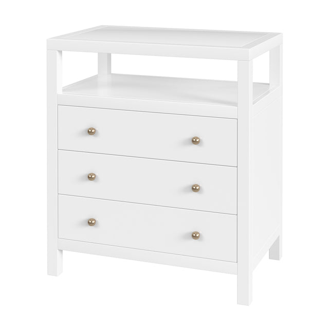 Nora 28 in. W Rectangular Wood 3 Drawer Tall Nightstand with Open Shelf on Top by Butler Specialty Company