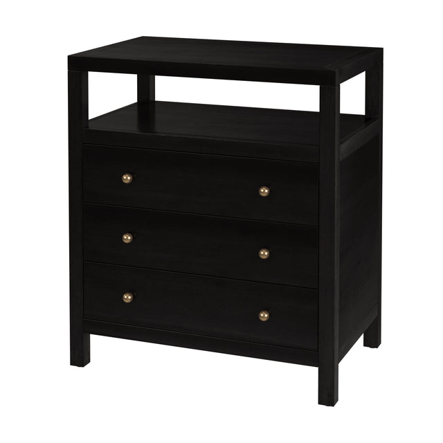 Nora 28 in. W Rectangular Wood 3 Drawer Tall Nightstand with Open Shelf on Top by Butler Specialty Company
