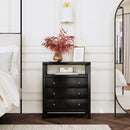Nora 28 in. W Rectangular Wood 3 Drawer Tall Nightstand with Open Shelf on Top by Butler Specialty Company