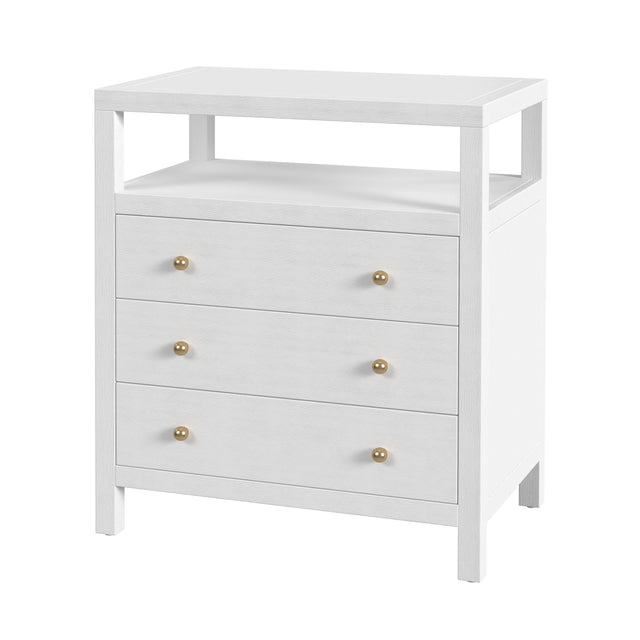 Nora 28 in. W Rectangular Wood 3 Drawer Tall Nightstand with Open Shelf on Top by Butler Specialty Company