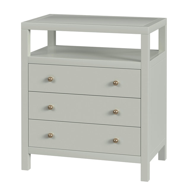 Nora 28 in. W Rectangular Wood 3 Drawer Tall Nightstand with Open Shelf on Top by Butler Specialty Company