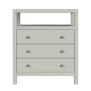 Nora 28 in. W Rectangular Wood 3 Drawer Tall Nightstand with Open Shelf on Top by Butler Specialty Company