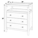 Nora 28 in. W Rectangular Wood 3 Drawer Tall Nightstand with Open Shelf on Top by Butler Specialty Company