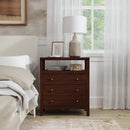 Nora 28 in. W Rectangular Wood 3 Drawer Tall Nightstand with Open Shelf on Top by Butler Specialty Company