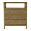 Nora 28 in. W Rectangular Wood 3 Drawer Tall Nightstand with Open Shelf on Top by Butler Specialty Company