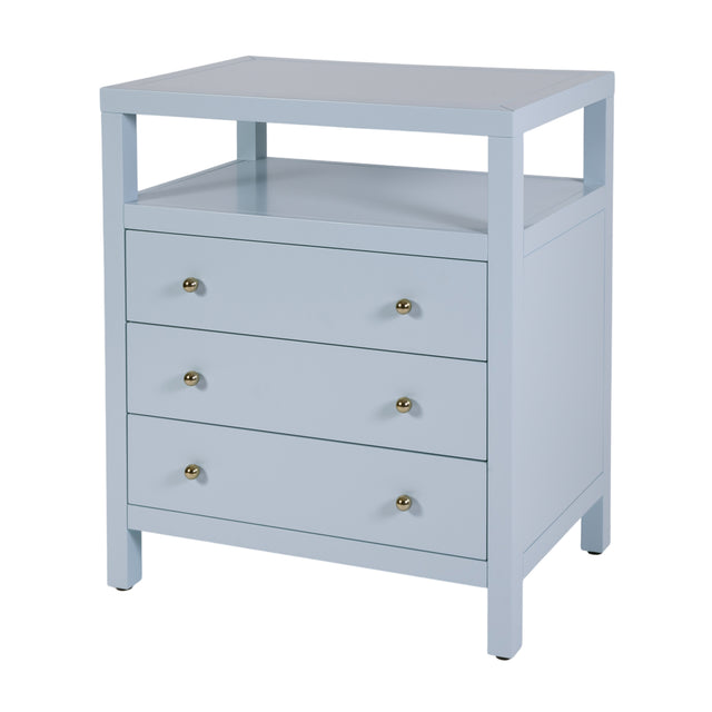 Nora 28 in. W Rectangular Wood 3 Drawer Tall Nightstand with Open Shelf on Top by Butler Specialty Company