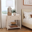 Nora 30 in. W Rectangular Wood 1 Drawer Wide Nightstand with Lower Open Shelf by Butler Specialty Company