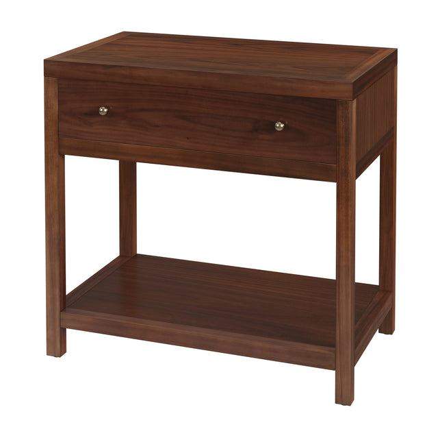 Nora 30 in. W Rectangular Wood 1 Drawer Wide Nightstand with Lower Open Shelf by Butler Specialty Company