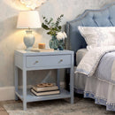 Nora 30 in. W Rectangular Wood 1 Drawer Wide Nightstand with Lower Open Shelf by Butler Specialty Company