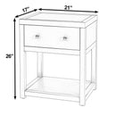 Nora 21 in. W Rectangular Wood 1 Drawer Small Nightstand with Lower Open Shelf by Butler Specialty Company