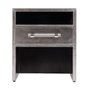 Allman 24 in. W Rectangular Wood and Leather 1 Drawer Nightstand with Open Shelf by Butler Specialty Company
