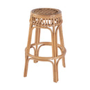 Antigua 30.5 in. Seat Height Round Rattan Bar Stool with Footrest by Butler Specialty Company
