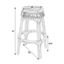 Antigua 30.5 in. Seat Height Round Rattan Bar Stool with Footrest by Butler Specialty Company