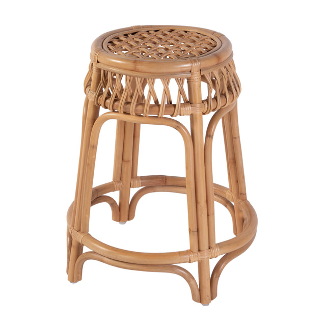 Antigua 24.75 in. Seat Height Round  Rattan Counter Stool with Footrest by Butler Specialty Company