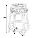 Antigua 24.75 in. Seat Height Round  Rattan Counter Stool with Footrest by Butler Specialty Company