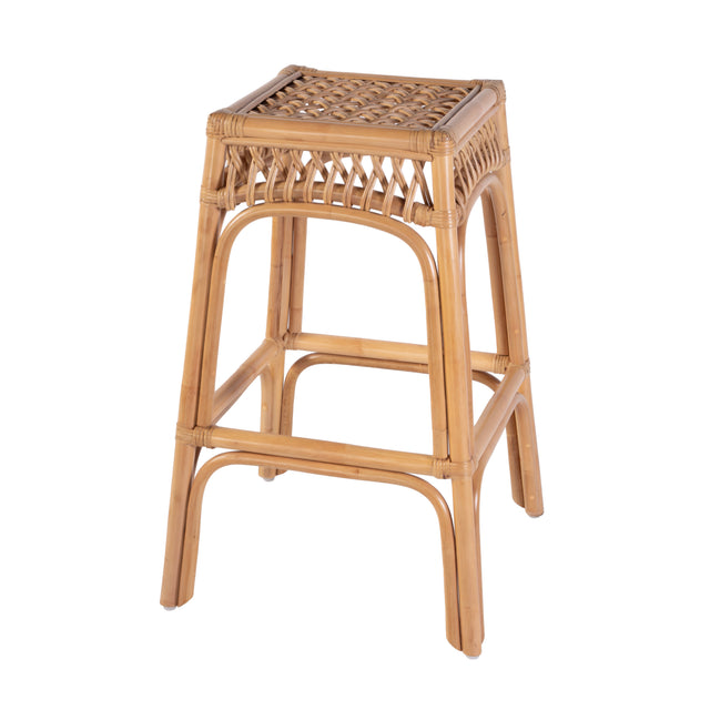 Antigua 30.25 in. Seat Height Square Rattan Bar Stool with Footrest by Butler Specialty Company