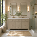 Nora 60 in. W Quartz and Wood Double Sink 4 Drawer Bathroom Vanity Set by Butler Specialty Company