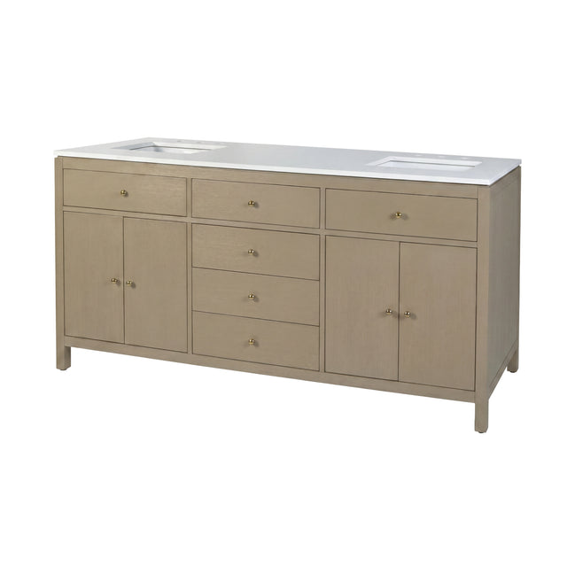 Nora 72 in. W Quartz and Wood Double Sink 4 Drawer Bathroom Vanity Set by Butler Specialty Company