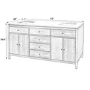 Nora 72 in. W Quartz and Wood Double Sink 4 Drawer Bathroom Vanity Set by Butler Specialty Company