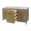 Nora 72 in. W Quartz and Wood Double Sink 4 Drawer Bathroom Vanity Set by Butler Specialty Company