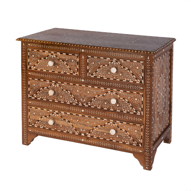 Rashmi 40 in. W Rectangular Teak & Bone In-Lay 4 Drawer Accent Chest by Butler Specialty Company