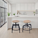 Edison 20-27 in. Adjustable Seat Height Iron and Wood Bar Stool by Butler Specialty Company