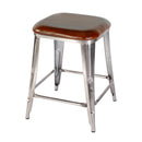 Eastham 24.75 in. Seat Height Leather and Iron Counter Stool with Footrest by Butler Specialty Company