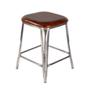 Eastham 24.75 in. Seat Height Leather and Iron Counter Stool with Footrest by Butler Specialty Company