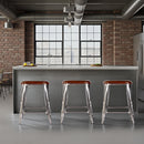 Eastham 24.75 in. Seat Height Leather and Iron Counter Stool with Footrest by Butler Specialty Company