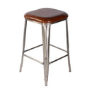 Eastham 30.75 in. Seat Height Leather and Iron Bar Stool with Footrest by Butler Specialty Company