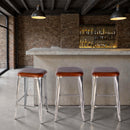Eastham 30.75 in. Seat Height Leather and Iron Bar Stool with Footrest by Butler Specialty Company